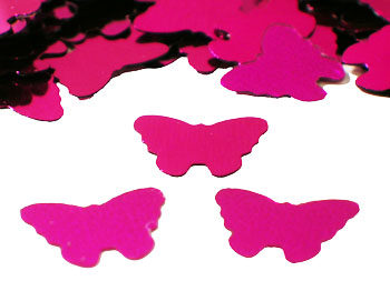 Hot Pink Metallic Butterfly Confetti